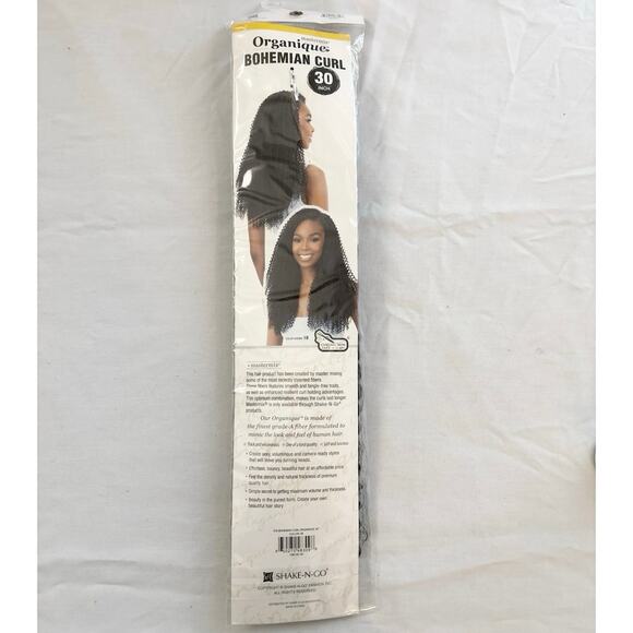 Organique Mastermix 30” Bohemian Curl Extension Color 1B Black Synthetic Hair - Picture 2 of 3